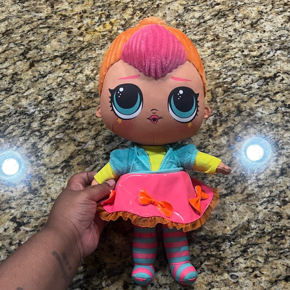 2020 LOL Surprise Neon QT Plush Doll Large 16" Soft Body MGA Entertainment